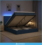Krevet od pjene s madracem i LED-om Plava 140 x 200 cm Tkanina - NOVO