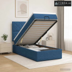 Krevet od pjene s madracem i LED-om Plava 80 x 200 cm Tkanina - Plava