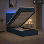 Krevet od pjene s madracem i LED-om Plava 80 x 200 cm Tkanina - Plava