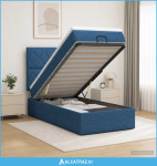 Krevet od pjene s madracem i LED-om Plava 80 x 200 cm Tkanina - NOVO