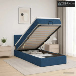Krevet od pjene s madracem i LED-om Plava 90 x 200 cm Tkanina - Plava