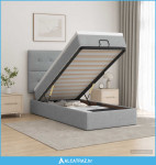 Krevet od pjene s madracem i LED-om Svjetlosiva 100 x 200 cm - NOVO