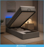 Krevet od pjene s madracem i LED-om Svjetlosiva 100 x 200 cm - NOVO