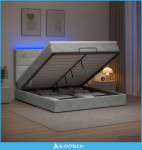 Krevet od pjene s madracem i LED-om Svjetlosiva 140 x 200 cm - NOVO