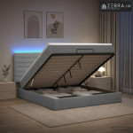 Krevet od pjene s madracem i LED-om Svjetlosiva 180 x 200 cm - Svjetlo