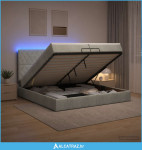 Krevet od pjene s madracem i LED-om Svjetlosiva 200 x 200 cm - NOVO