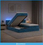Krevet od pjene s madracem i LED-om Tamno plava 160 x 200 cm - NOVO