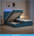 Krevet od pjene s madracem i LED-om Tamno plava 180 x 200 cm - NOVO