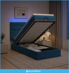 Krevet od pjene s madracem i LED-om Tamno plava 90 x 190 cm - NOVO