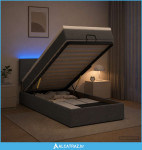 Krevet od pjene s madracem i LED-om Tamnosiva 100 x 200 cm - NOVO