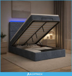 Krevet od pjene s madracem i LED-om Tamnosiva 120 x 190 cm - NOVO