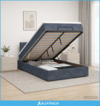 Krevet od pjene s madracem i LED-om Tamnosiva 120 x 190 cm - NOVO
