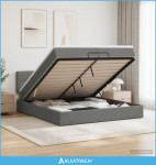 Krevet od pjene s madracem i LED-om Tamnosiva 200 x 200 cm - NOVO