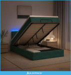 Krevet od pjene s madracem i LED-om Tamnozelena 120 x 190 cm - NOVO