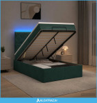Krevet od pjene s madracem i LED-om Tamnozelena 120 x 200 cm - NOVO
