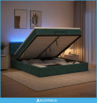 Krevet od pjene s madracem i LED-om Tamnozelena 140 x 190 cm - NOVO