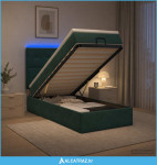 Krevet od pjene s madracem i LED-om Tamnozelena 90 x 190 cm - NOVO