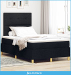 krevet s podnicom i madracem Crna Mali dvostruki Tkanina - NOVO