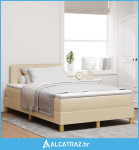 Krevet s podnicom s madracem krem 120x200 cm tkanina - NOVO