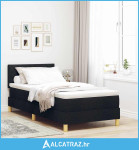 Krevet s podnicom s madracem i LED svjetlom Crna 90x190 cm Tkanina - N