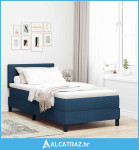 Krevet s podnicom s madracem plavi 100x200 cm tkanina - NOVO