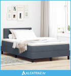 krevet s podnicom i madracem tamno sivi mali dvostruki baršun - NOVO