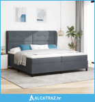 Krevet s podstavom i madracem Tamno sivi 200x200 cm Baršun - NOVO