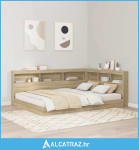 Krevet s policama sonoma hrast 160 x 200 cm Konstruirano drvo - NOVO