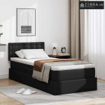 Krevet s prostorom za pohranu s LED-om Crna 100 x 200 cm