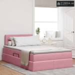 Krevet s prostorom za pohranu s LED-om Ružičasta 120 x 200 cm