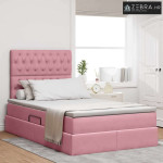 Krevet s prostorom za pohranu s LED-om Ružičasta 120 x 200 cm