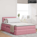 Krevet s prostorom za pohranu s LED-om Ružičasta 120 x 200 cm