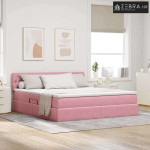 Krevet s prostorom za pohranu s LED-om Ružičasta 180 x 200 cm