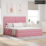 Krevet s prostorom za pohranu s LED-om Ružičasta 180 x 200 cm