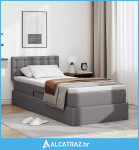 Krevet s prostorom za pohranu s LED-om Siva 90 x 190 cm - NOVO