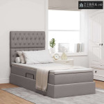 Krevet s prostorom za pohranu s LED-om Sivo-smeđa 100 x 200 cm