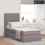 Krevet s prostorom za pohranu s LED-om Sivo-smeđa 100 x 200 cm