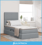 Krevet s prostorom za pohranu s LED-om Svijetlo siva Poliester - NOVO