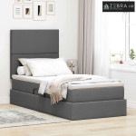 Krevet s prostorom za pohranu s LED-om Tamno siva 100 x 200 cm