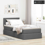Krevet s prostorom za pohranu s LED-om Tamno siva 100 x 200 cm
