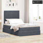 Krevet s prostorom za pohranu s LED-om Tamno siva 120 x 190 cm