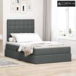 Krevet s prostorom za pohranu s LED-om Tamno siva 120 x 190 cm