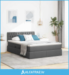 Krevet s prostorom za pohranu s LED-om Tamno siva 140 x 190 cm - NOVO