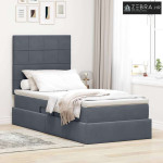 Krevet s prostorom za pohranu s LED-om Tamno siva 90 x 200 cm