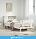 Krevet s regalom za knjige bez madraca bijeli 75x190cm borovina - NOVO