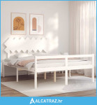 Krevet za starije s uzglavljem bijeli 160x200 cm masivnog drva - NOVO