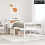 Krevet za starije s uzglavljem bijeli 90x200 cm borovina - Bijela 90 x