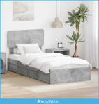 Krevet s od storage Betonski sivi 70 x 190 cm Konstruirano drvo - NOVO