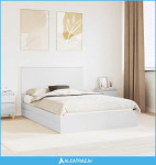 Krevet s od storage Bijelo 140 x 190 cm Konstruirano drvo - NOVO