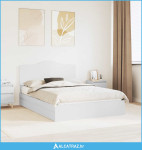 Krevet s od storage Bijelo 140 x 190 cm Konstruirano drvo - NOVO